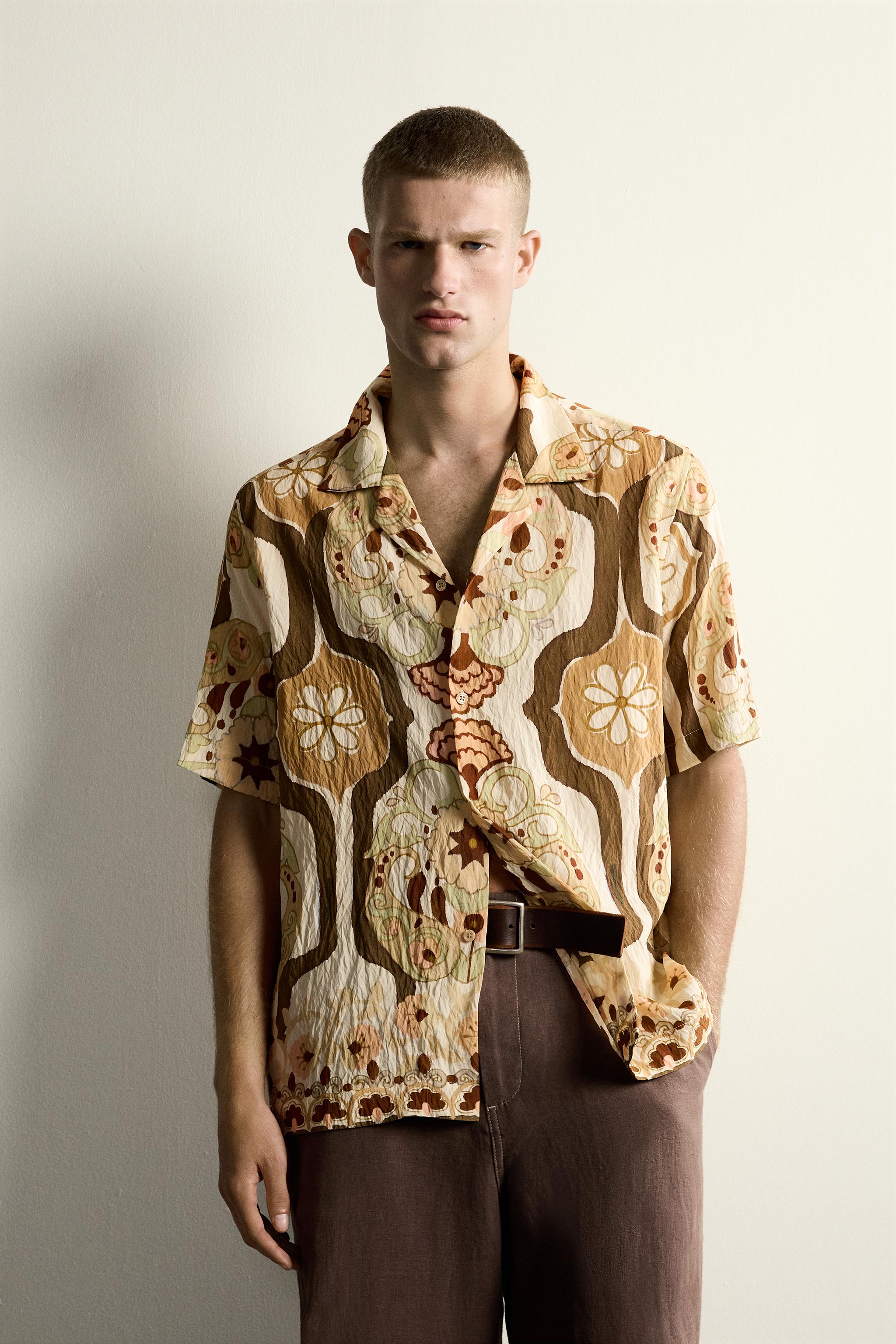 ABSTRACT PRINT FLOWY SHIRT